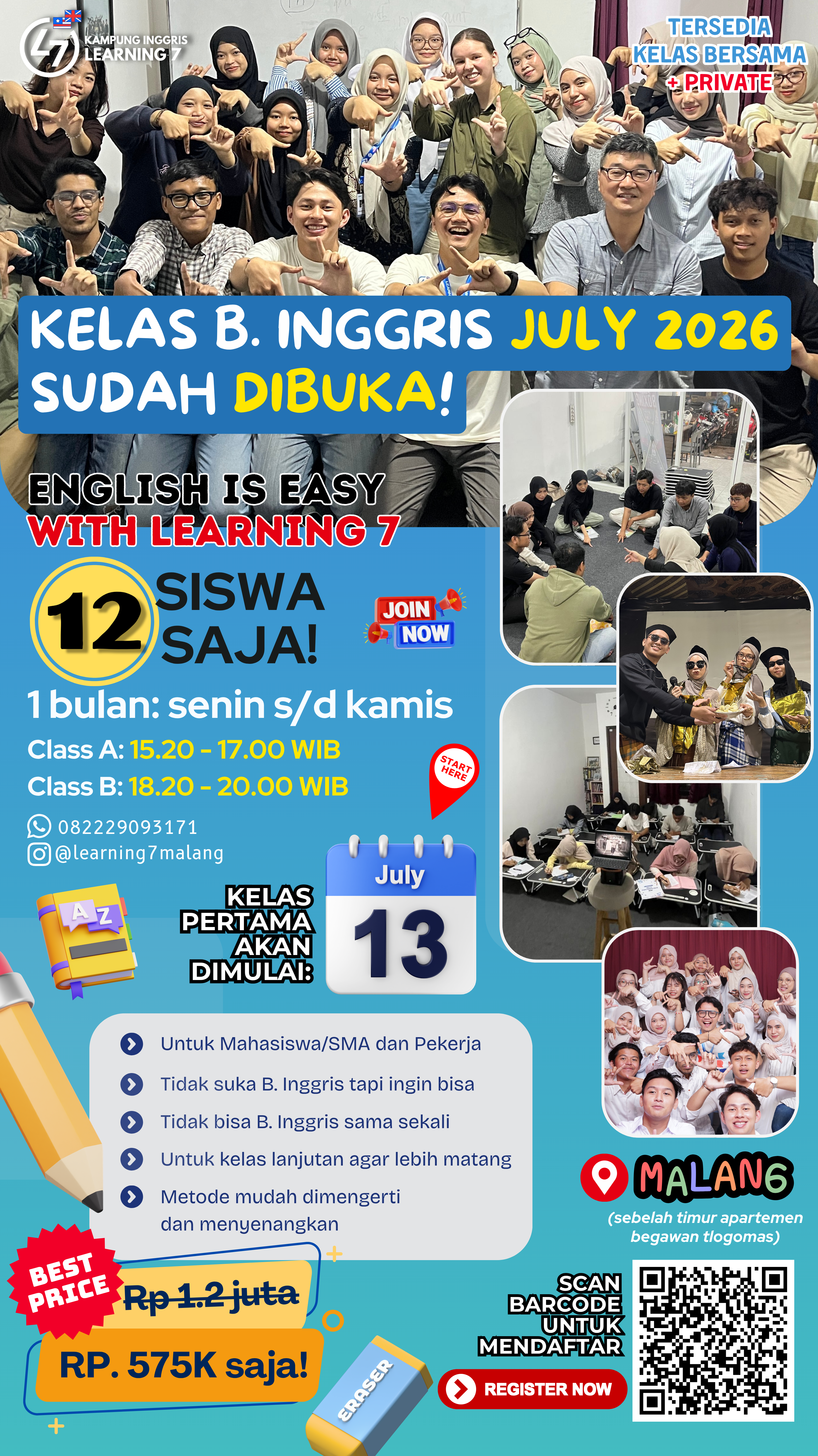 Kelas Bahasa Inggris Batch Juli
